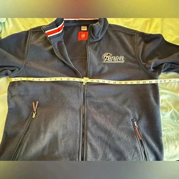NWOT NFL New England Patriots Full Zip Fleece Sweater Men Size XL Blue. - Picture 10 of 12